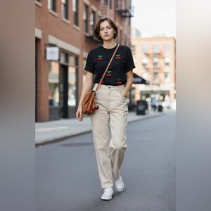 Eclectic Black Cherry T-Shirt + Bag Charm Set
